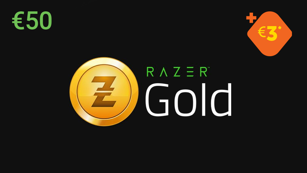 RAZER GOLD €50 + €3 BONUS EU 56.49 USD
