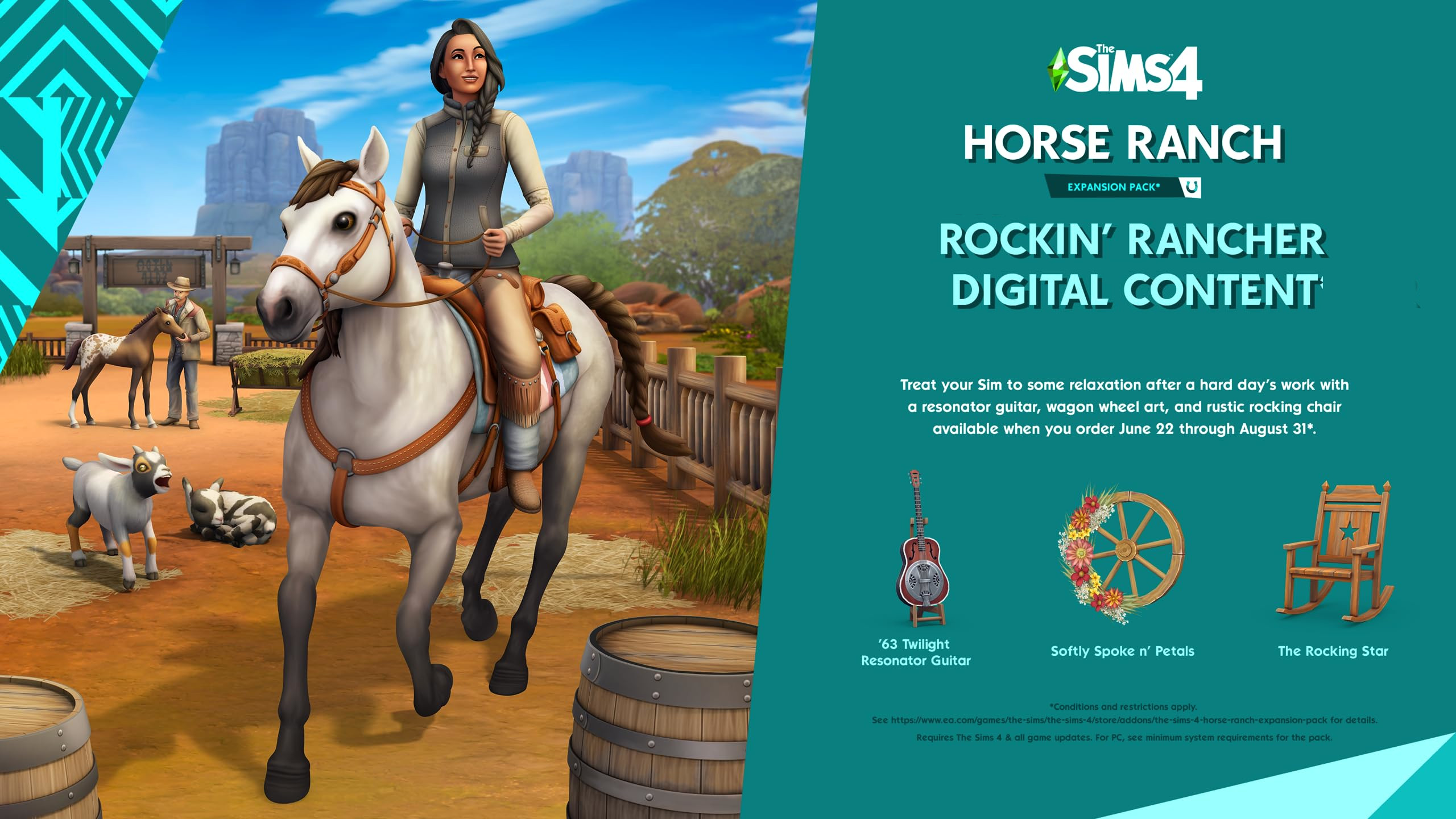The Sims 4 - Horse Ranch - Rockin' Rancher DLC Origin CD Key 2.12 USD