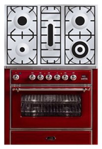 Photo Kitchen Stove ILVE M-90PD-MP Red