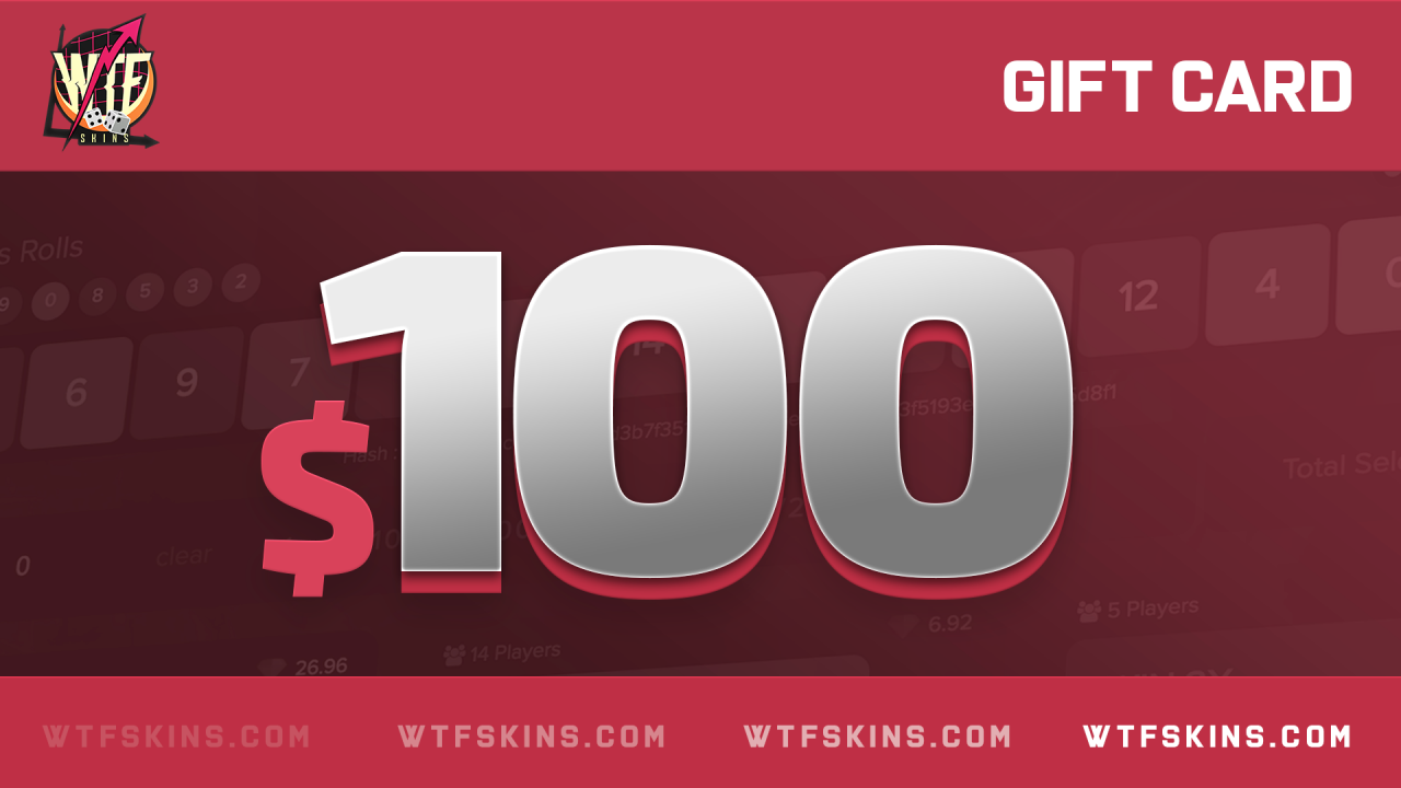 WTFSkins 100 USD Gift Card 117.15 USD
