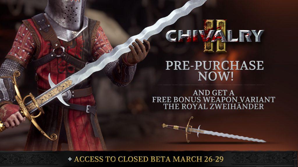 Chivalry 2 + Preorder Bonus Epic Games CD Key 11.29 USD
