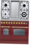 ILVE PDN-90F-MP Red Kitchen Stove