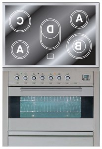 Photo Kitchen Stove ILVE PFE-90-MP Stainless-Steel