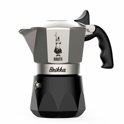 Гейзерная кофеварка Bialetti NEW Brikka 2023 с клапаном для пенки на 2 чашки, 100 мл фото, описание