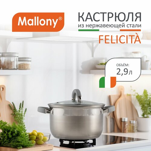 Кастрюля Mallony Felicita, 2.9 л, диаметр 18 см фото, описание