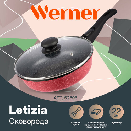 Сковорода из литого алюминия Werner Letizia 52596 22 см красный фото, описание