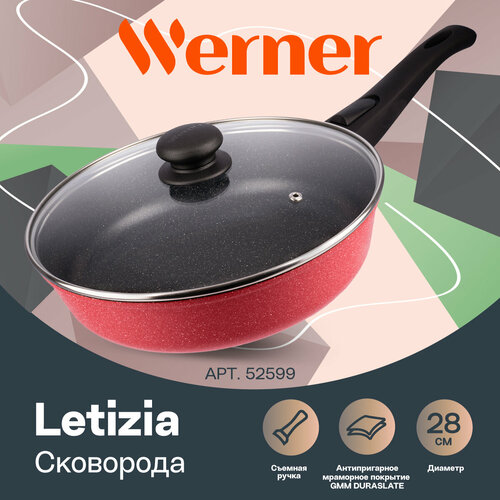 Сковорода из литого алюминия Werner Letizia 52599 28 см красный фото, описание