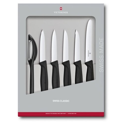 Набор ножей VICTORINOX Swiss classic, лезвие: 11 см, черный фото, описание