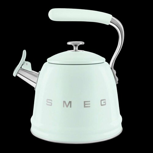 Чайник для плиты SMEG CKLW2001PG со свистком, пастельный зеленый, 2,3л фото, описание