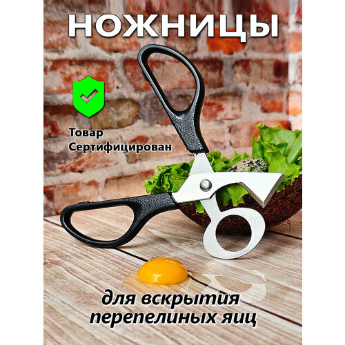 Ножницы для вскрытия перепелиных яиц IFedo (черные) для кухни фото, описание