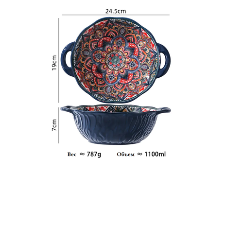 10. Глубокая суповая чаша с ручками 24х19см фото, описание