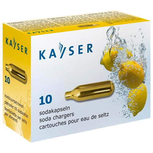 Газовый баллон для сифона Kayser CO2 soda 10 шт. золотистый 10 шт. 1000 мл фото, описание