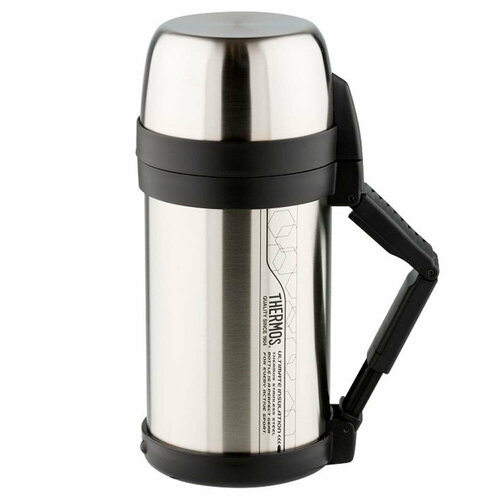 Термос Thermos FDH Stainless Stel Vacuum Flask, 1,4 л, стальной/черный [1,4 л. / фото, описание