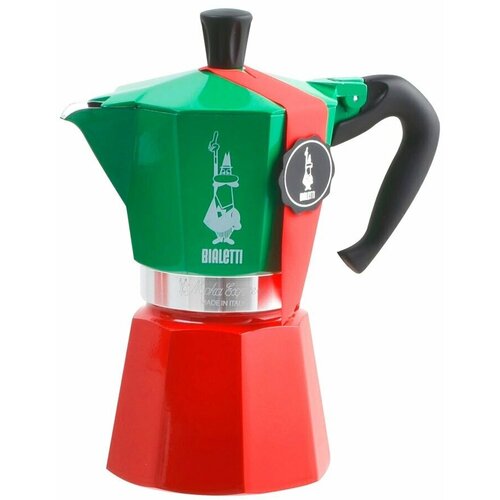 Гейзерная кофеварка Bialetti Moka Express Italia Collection, 130 мл0.13 л, tricolore фото, описание