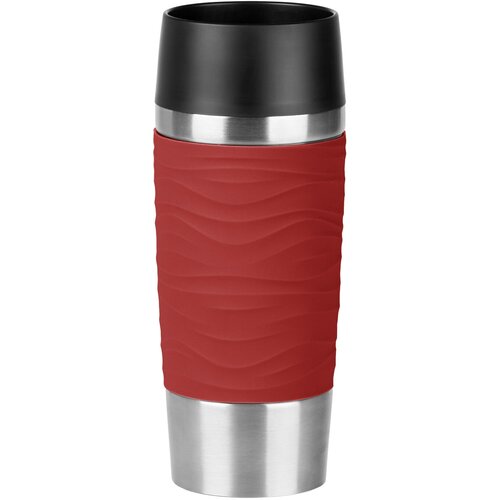 Термокружка EMSA Travel Mug Waves, 0.36 л, красный фото, описание