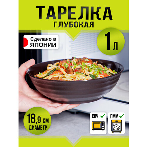 Тарелка глубокая суповая пластиковая 1 л Д18,9х5,1 см Nakaya фото, описание