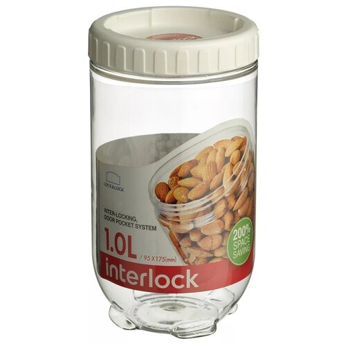 LocknLock Банка для сыпучих продуктов Interlock, 1000 мл, 9.5x18 см, 9.5x9.5x18 см фото, описание