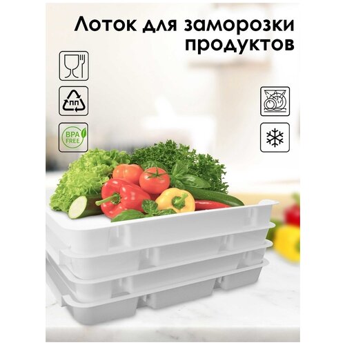 Набор контейнеров для заморозки продуктов и пельменей Home, 4 штуки фото, описание