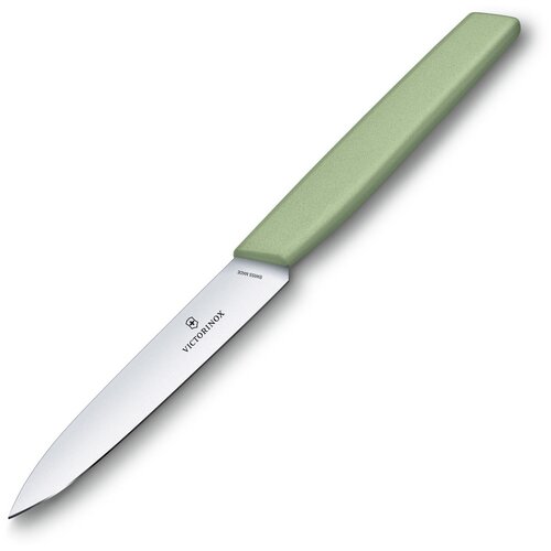 VICTORINOX Swiss Modern, прямое лезвие 10 см, цвет зелёный мох 6.9006.1042 фото, описание