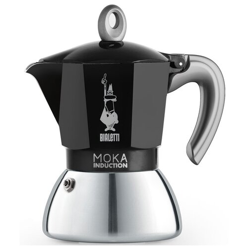 Гейзерная кофеварка Bialetti New Moka Induction 0006934/NP, 0006944/NP, 150 мл0.15 л, черный фото, описание